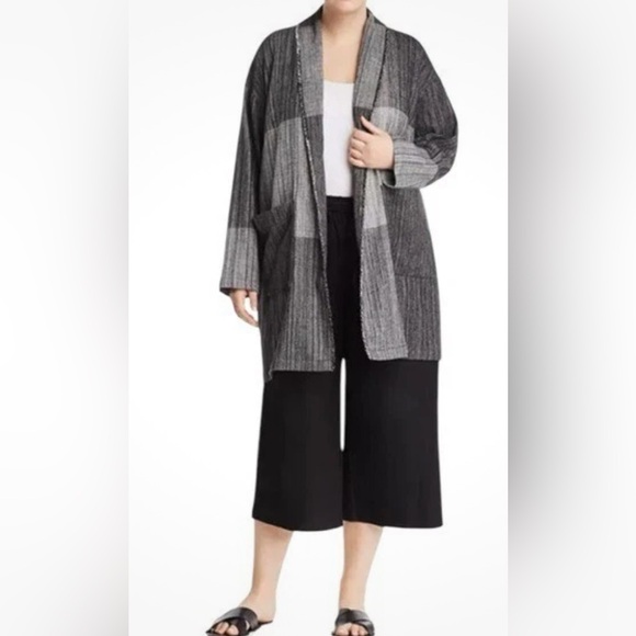 Eileen Fisher Jackets & Blazers - Eileen Fisher Color-Block Shawl Collar Jacket Size s/m oversized A651